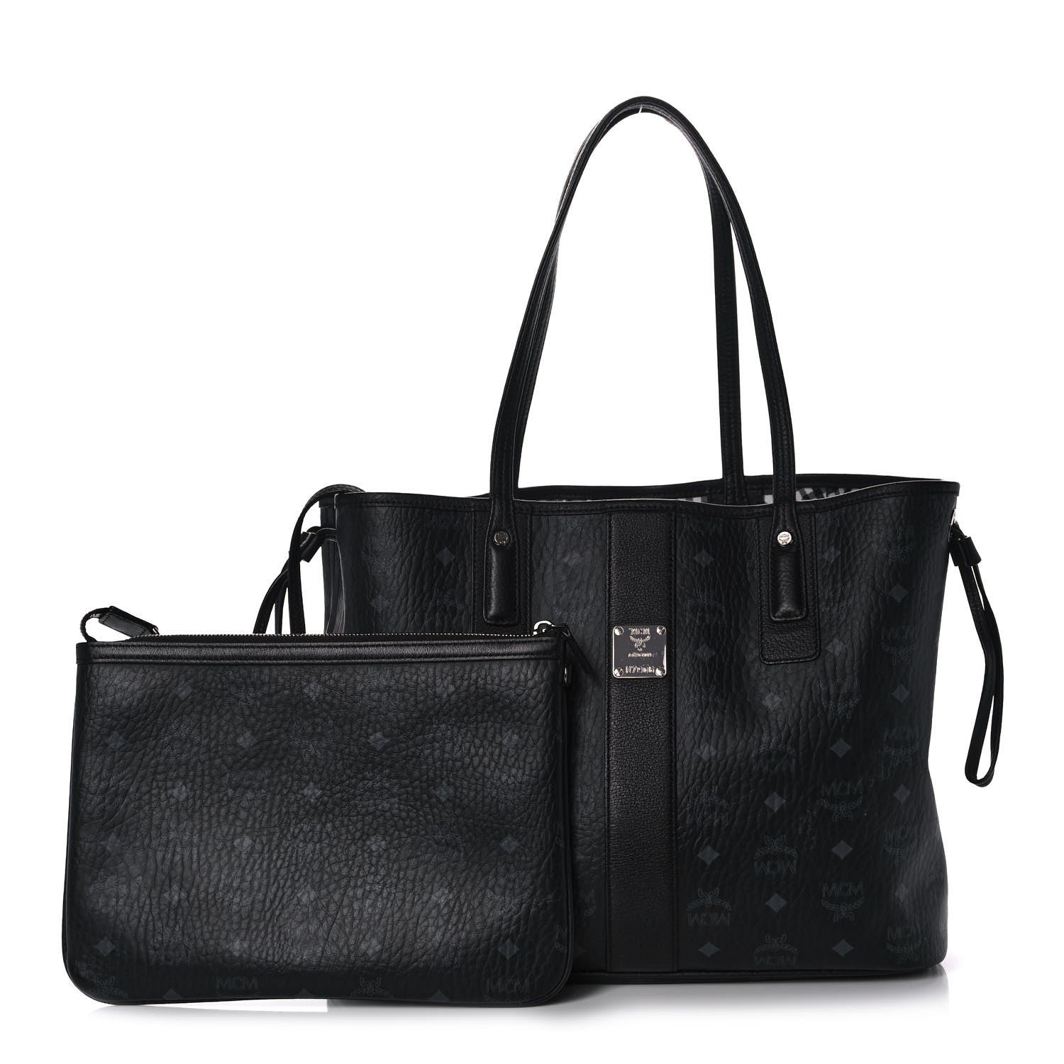 MCM Visetos Medium Liz Reversible Shopper Tote Black 1 of 14
