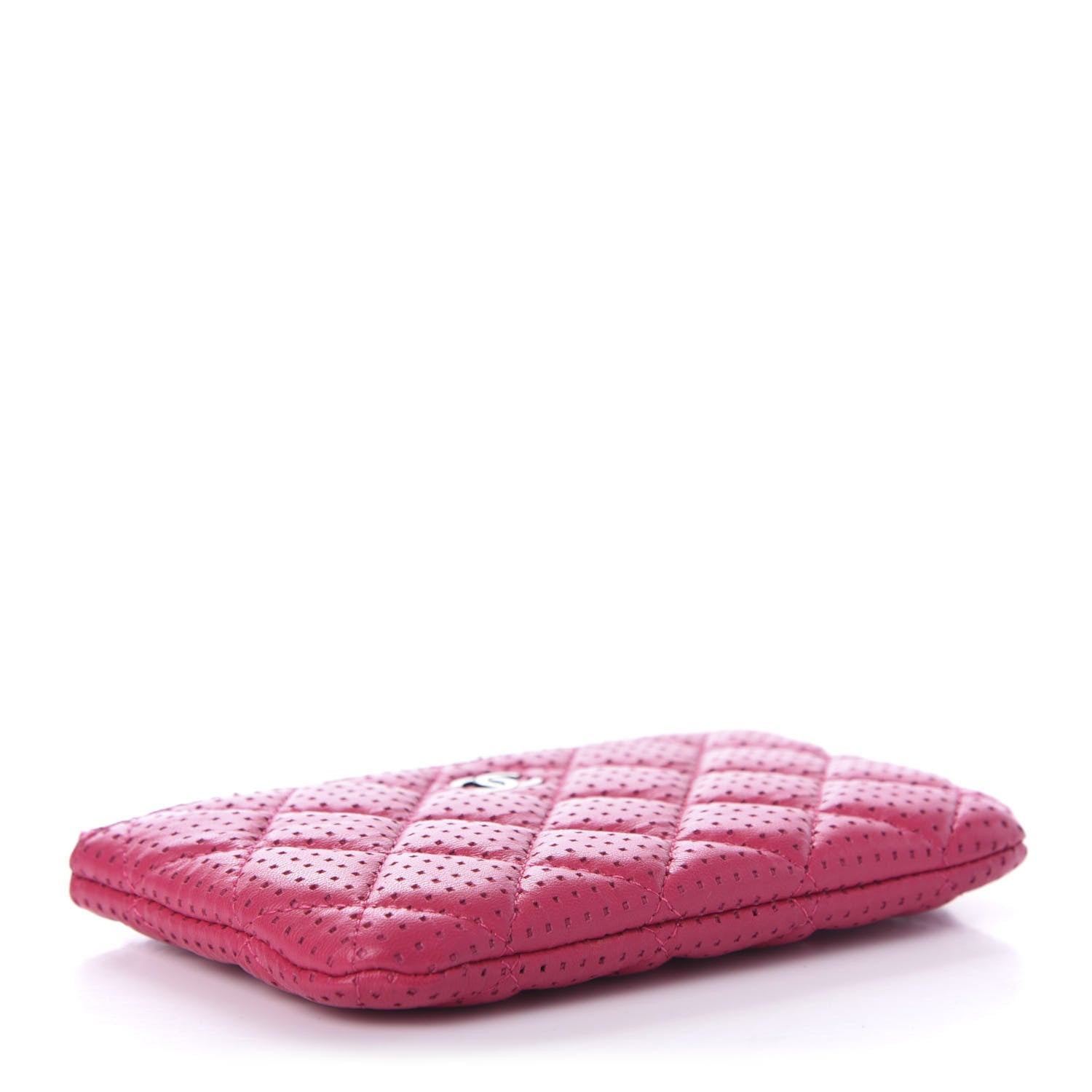 Chanel Perforated Lambskin Quilted Small Cosmetic Case Pink 4 of 11