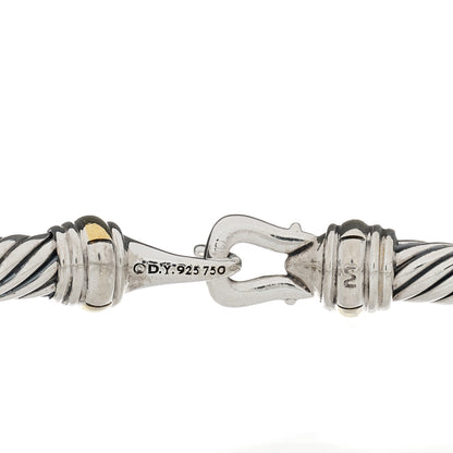 David Yurman Sterling Silver 18K Yellow Gold 4mm Cable Buckle Bracelet 3 of 3