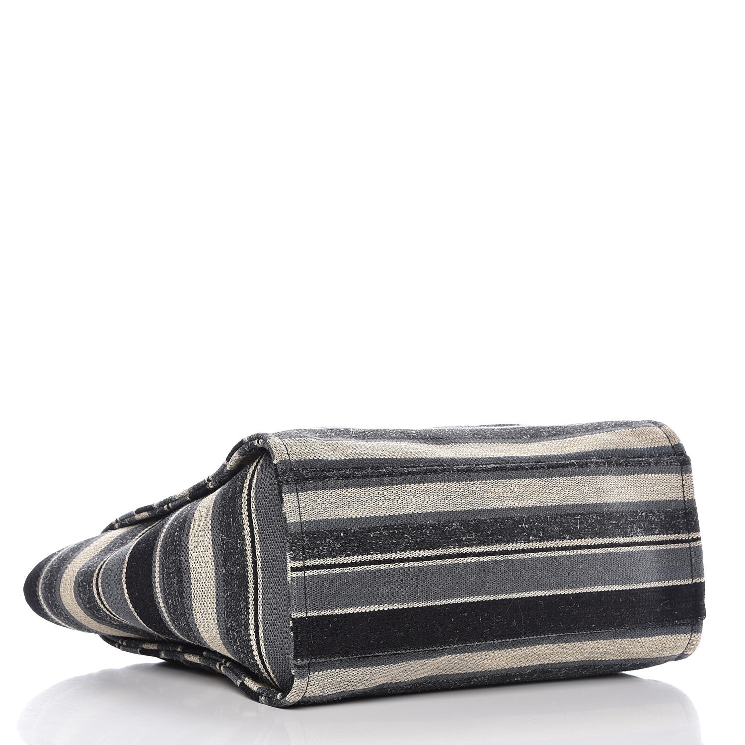 Chanel Striped Canvas Medium Deauville Tote Black 4 of 8