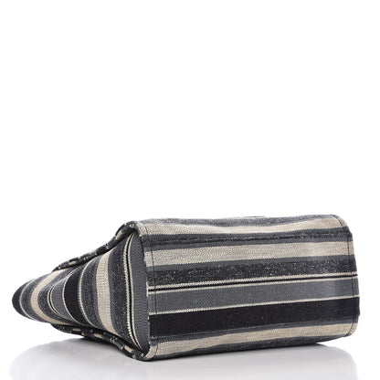 Chanel Striped Canvas Medium Deauville Tote Black 4 of 8