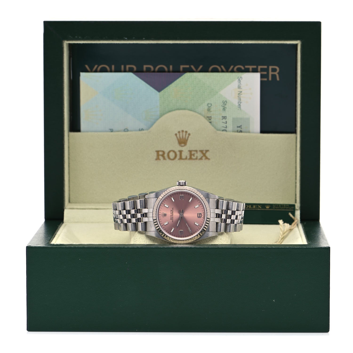 Rolex Stainless Steel 18K White Gold 31mm Oyster Perpetual Datejust Watch Pink 77014 5 of 5