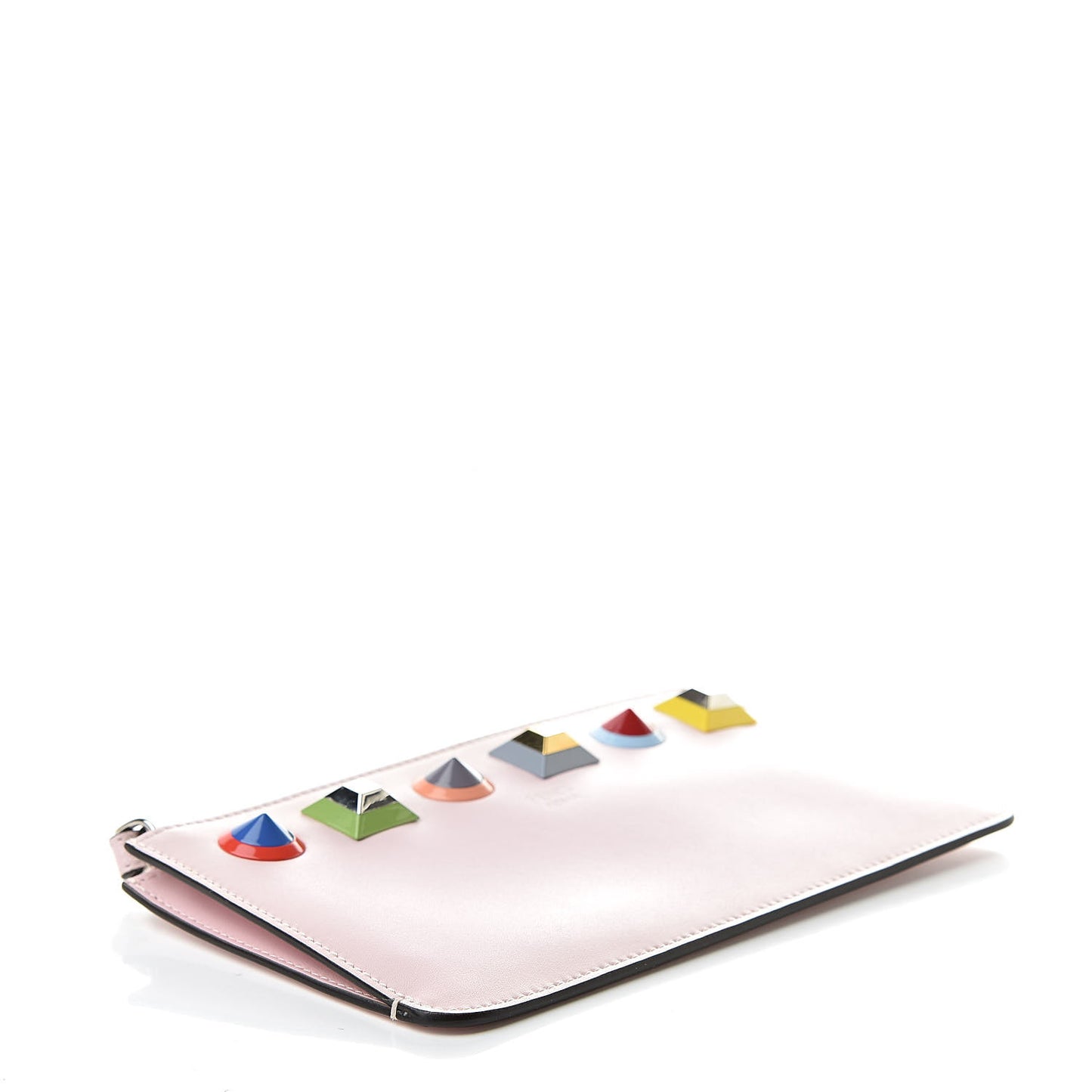 Vitello Liberty Studded Zip Pouch Peonia Multicolor