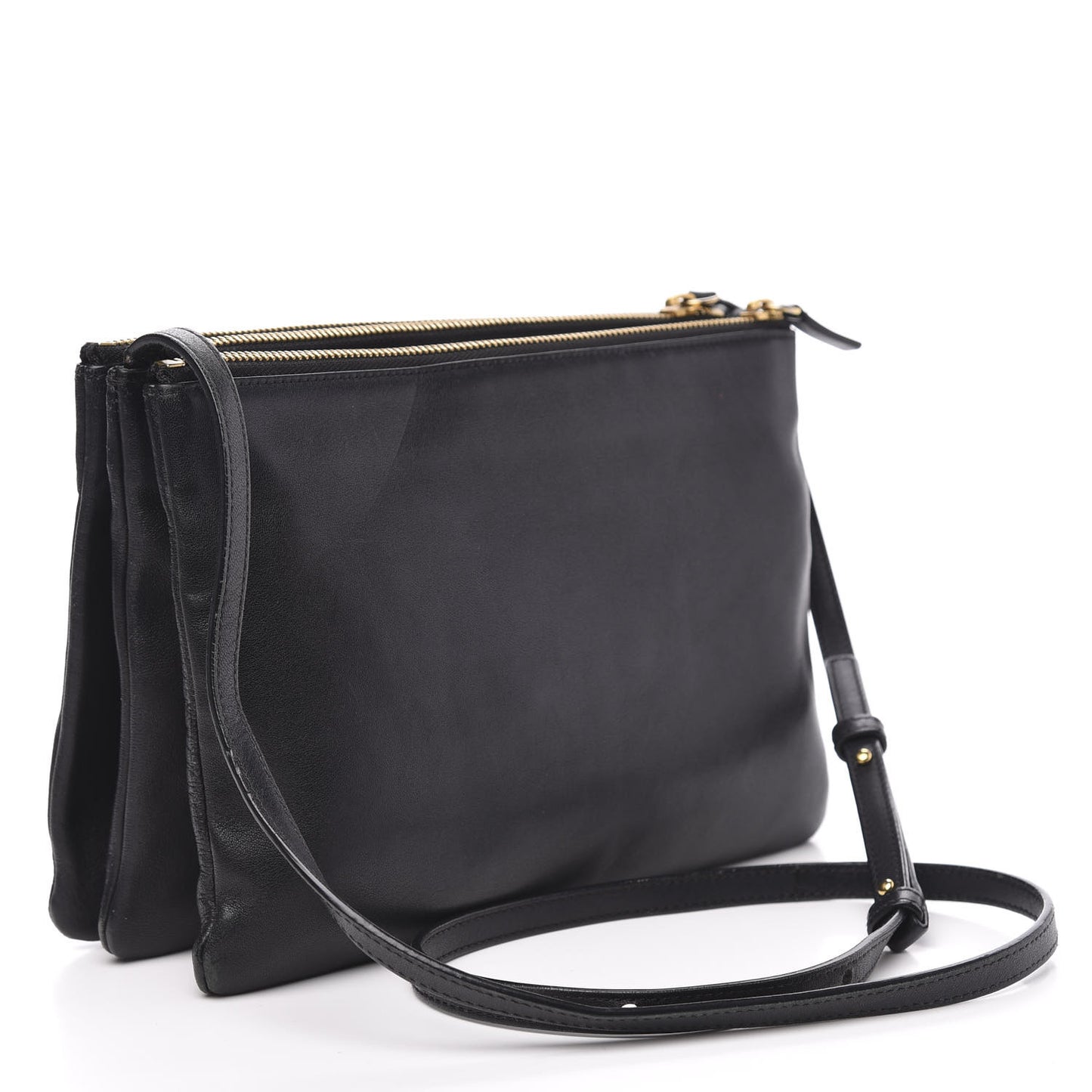 Goatskin Large Trio Crossbody Bag Black