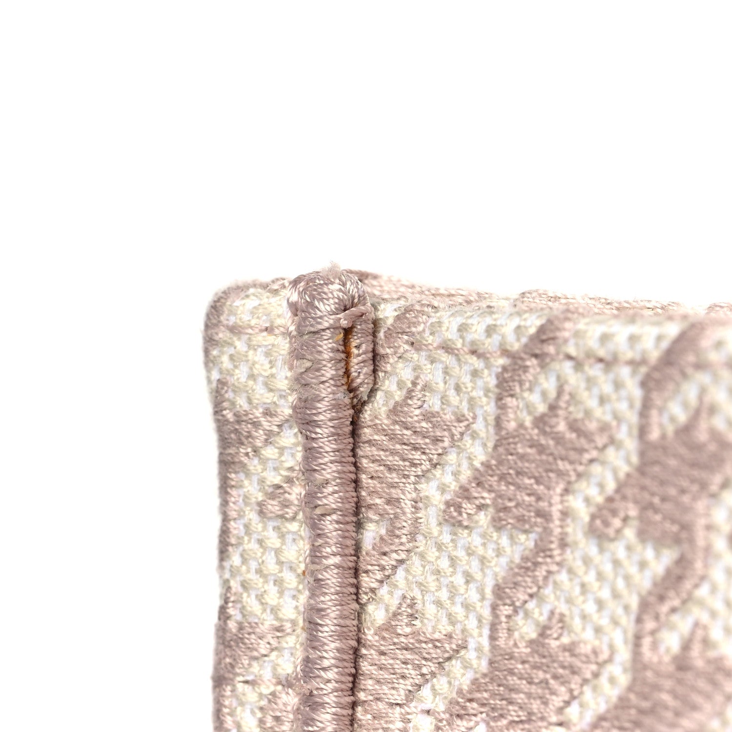 Christian Dior Canvas Macro Houndstooth Embroidered Medium Book Tote Pink White 12 of 12