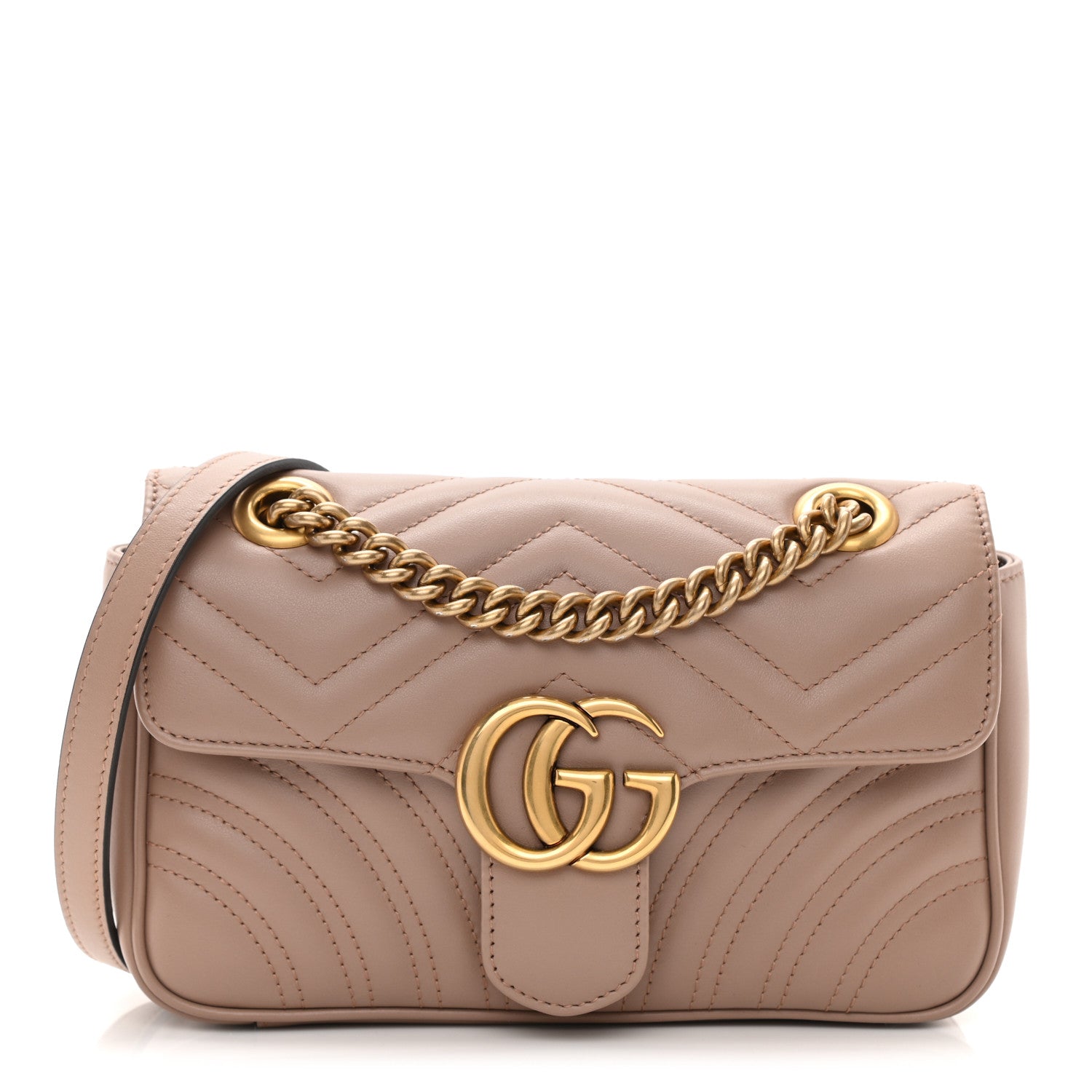 Gucci Calfskin Matelasse Mini GG Marmont Shoulder Bag Porcelain Rose 1 of 11