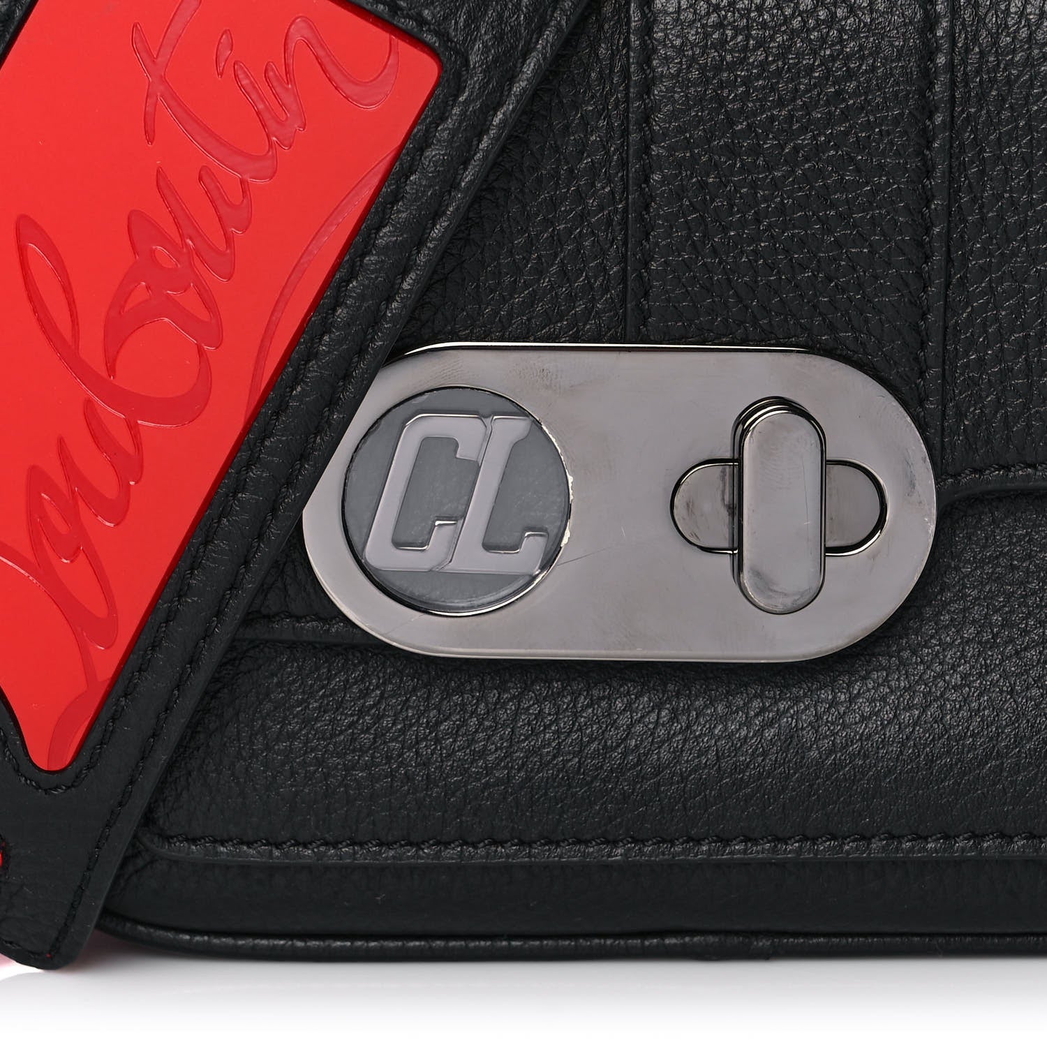 Christian Louboutin Calfskin Santiago Shoulder Bag Black 8 of 8