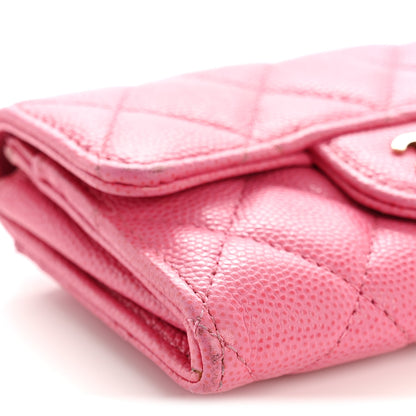 Chanel Caviar Quilted Flap Card Holder Wallet Pink 11 of 12