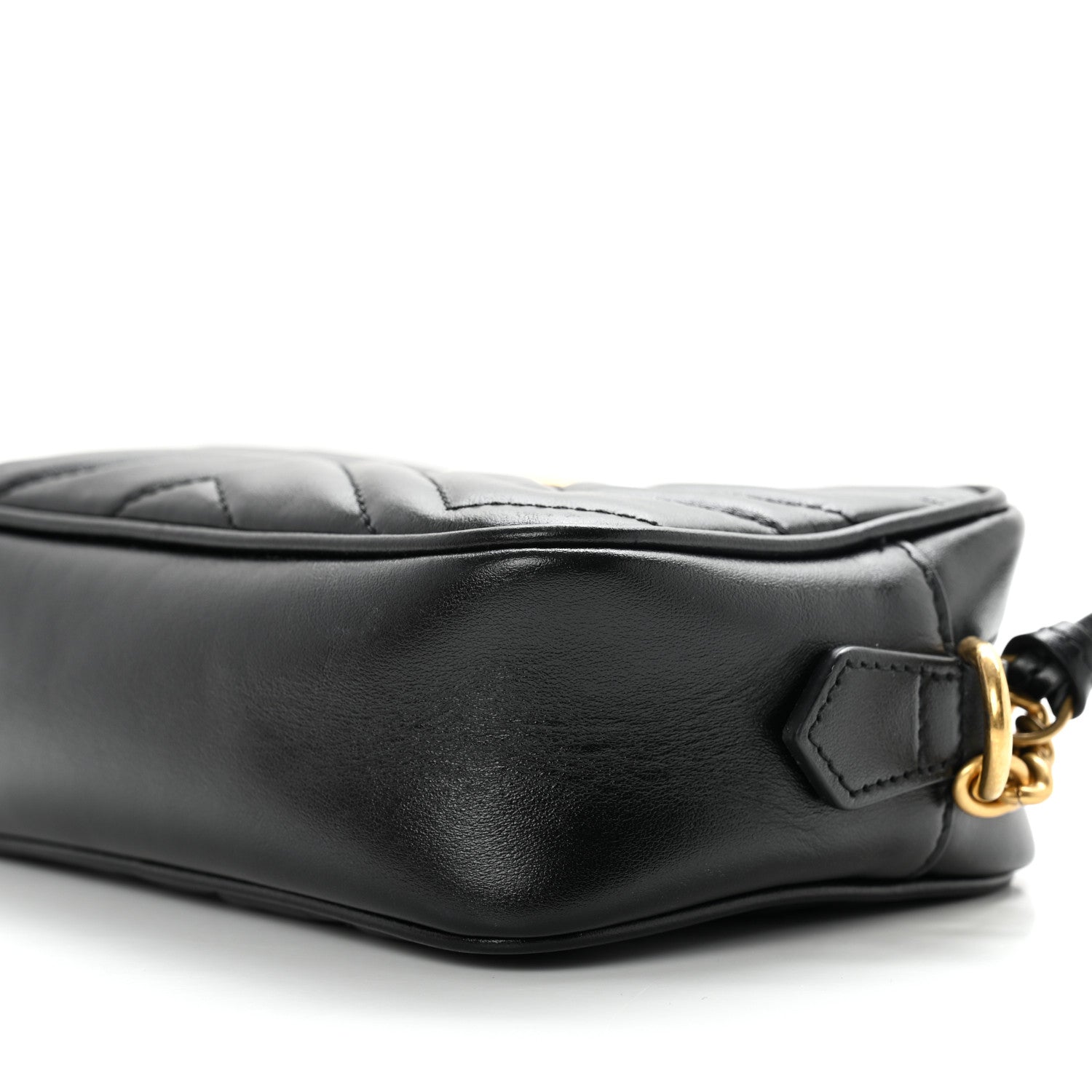 Gucci Calfskin Matelasse Mini GG Marmont Chain Shoulder Bag Black 8 of 8