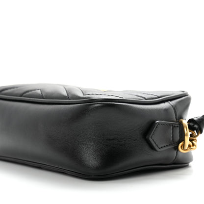 Gucci Calfskin Matelasse Mini GG Marmont Chain Shoulder Bag Black 8 of 8