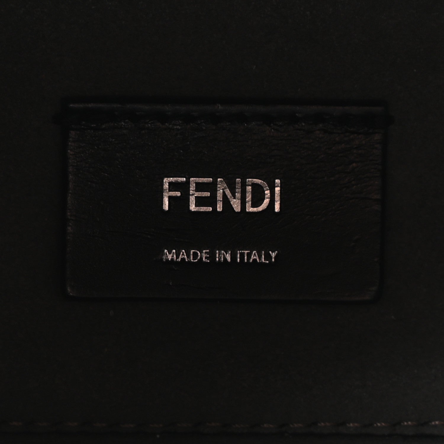 Fendi Vitello Cher Logo Embossed Mini Go To Shopper Tote Black 6 of 9