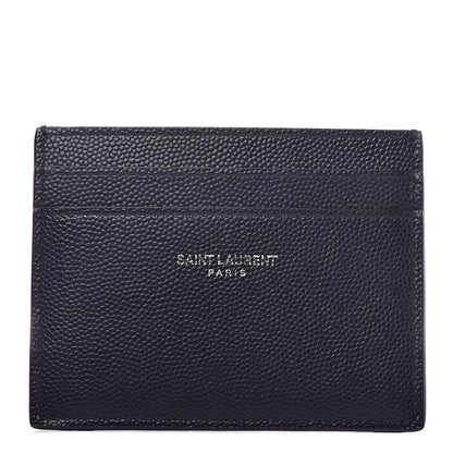 Saint Laurent Grain De Poudre Card Case Navy 1 of 8