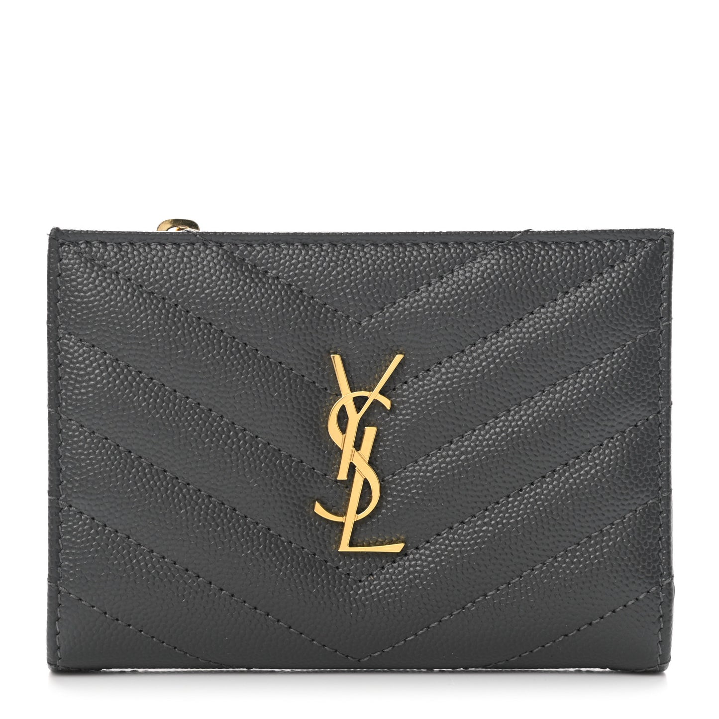 Grain De Poudre Matelasse Chevron Monogram Zipped Two-Part Wallet Storm