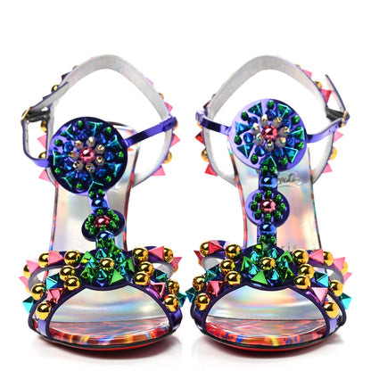 Christian Louboutin Patent Goldora 100 Sandals 38 Multi 2 of 7