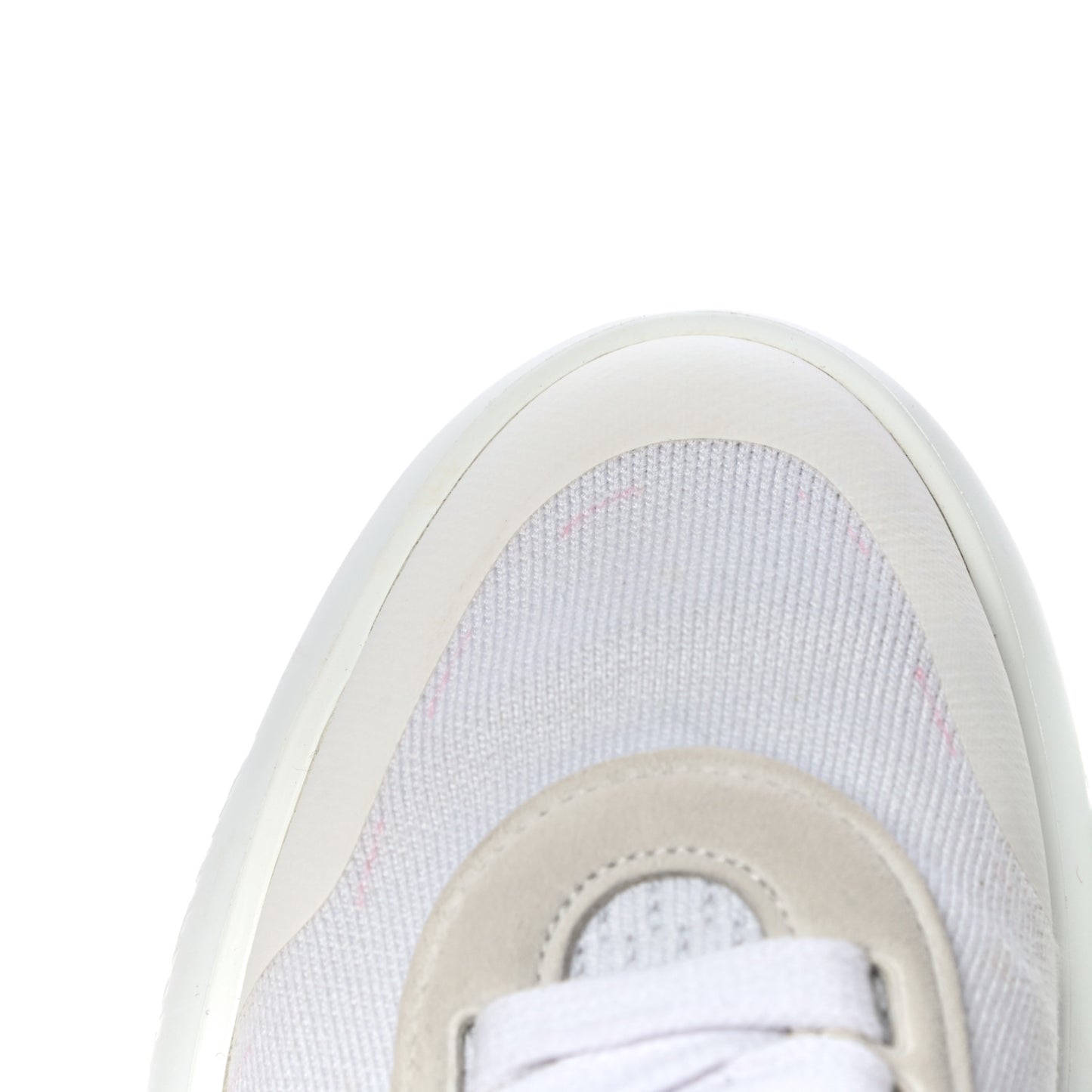 Knit Suede Goatskin Womens Crew Sneakers 36 White Gris