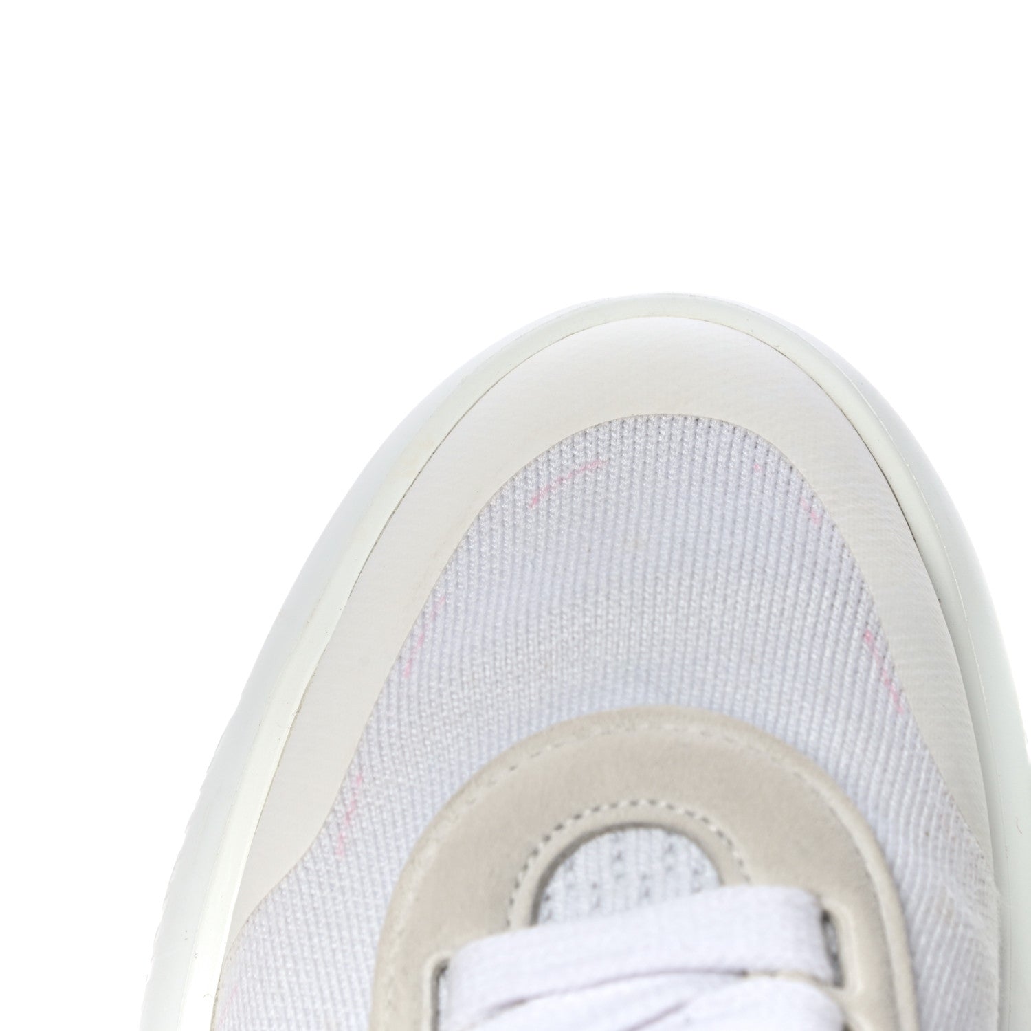 Hermes Knit Suede Goatskin Womens Crew Sneakers 36 White Gris 17 of 18