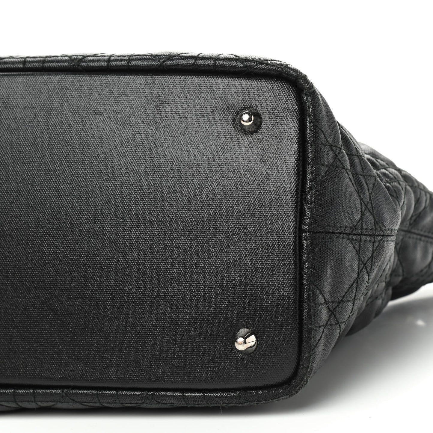 Coated Canvas Cannage Small Panarea Tote Black
