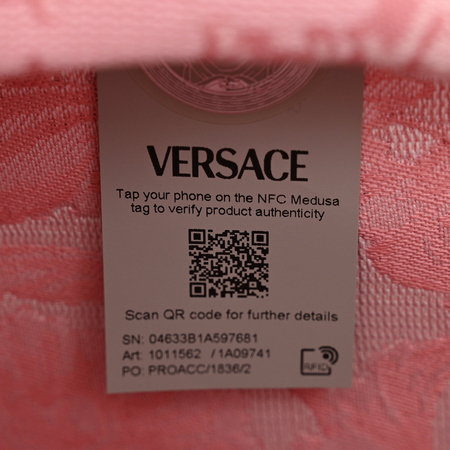 Versace Jacquard Barocco Print Medium Athena Tote Pink 7 of 10