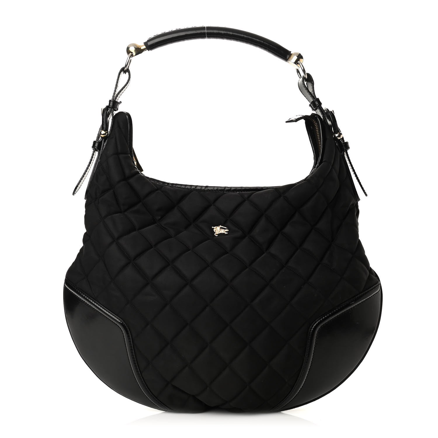 Burberry Nylon Calfskin Quilted Hoxton Hobo Black 1 of 12