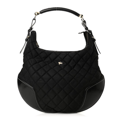 Burberry Nylon Calfskin Quilted Hoxton Hobo Black 1 of 12