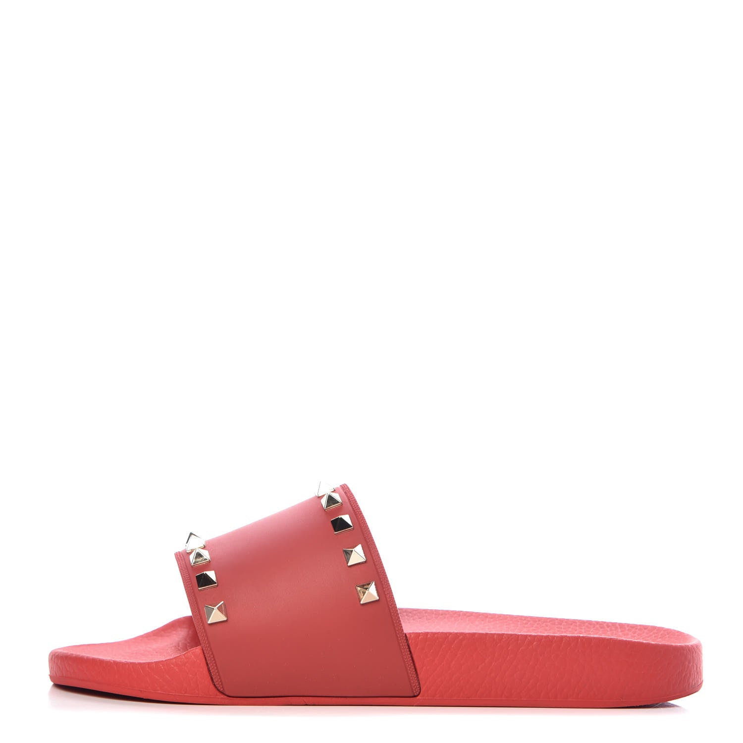 Valentino Garavani Rubber Rockstud Slide Sandals 41 Rosso Valentino 1 of 9