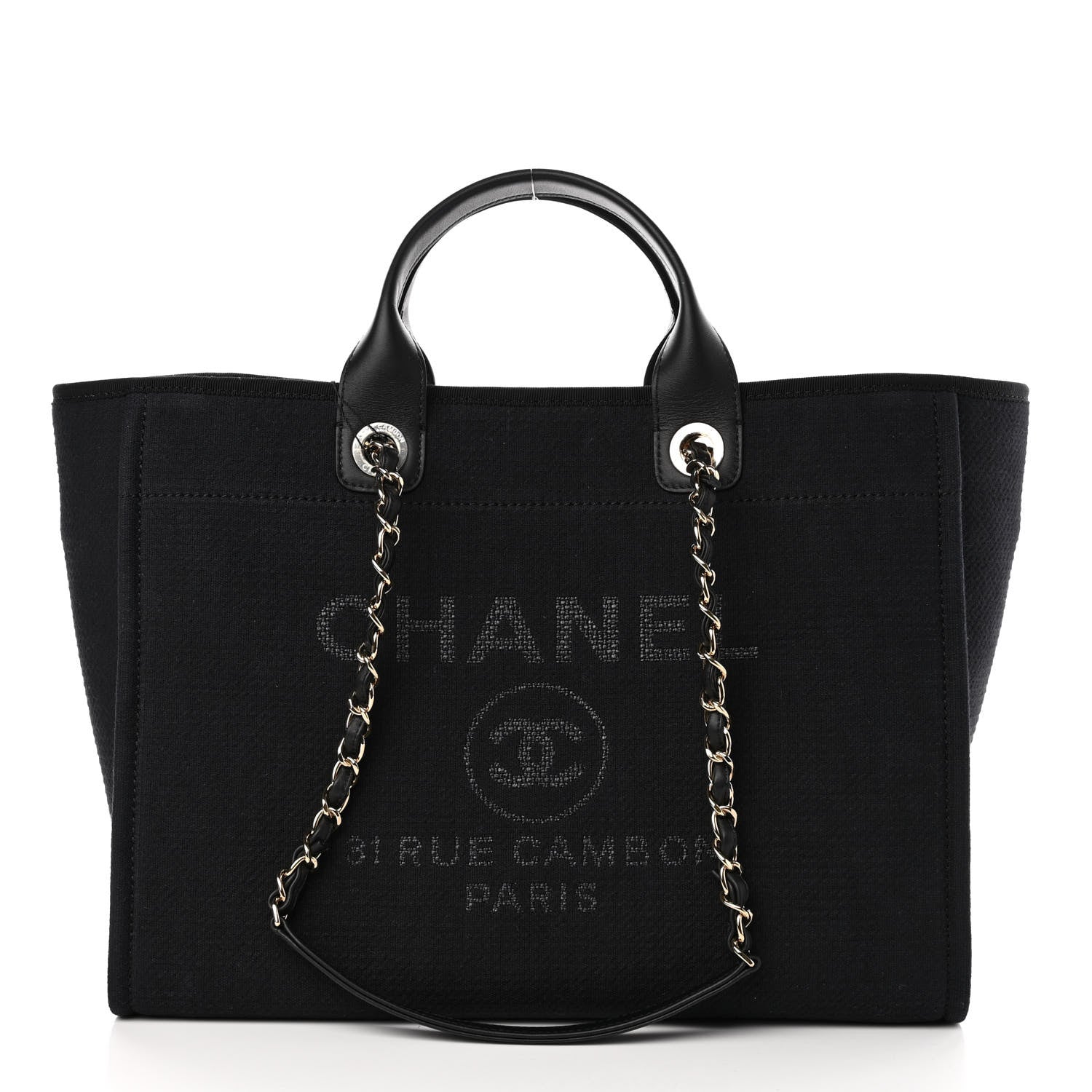 Chanel Mixed Fibers Medium Deauville Tote Black 3 of 11