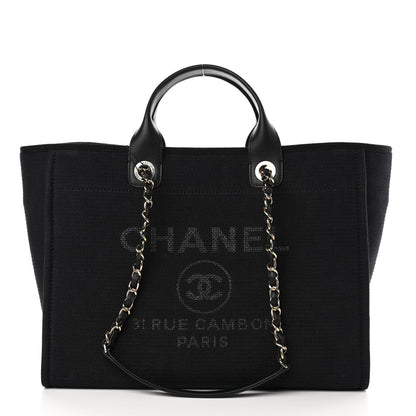 Chanel Mixed Fibers Medium Deauville Tote Black 3 of 11