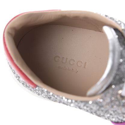 Gucci Glitter Web Womens Ace Sneakers 37 Silver 7 of 10