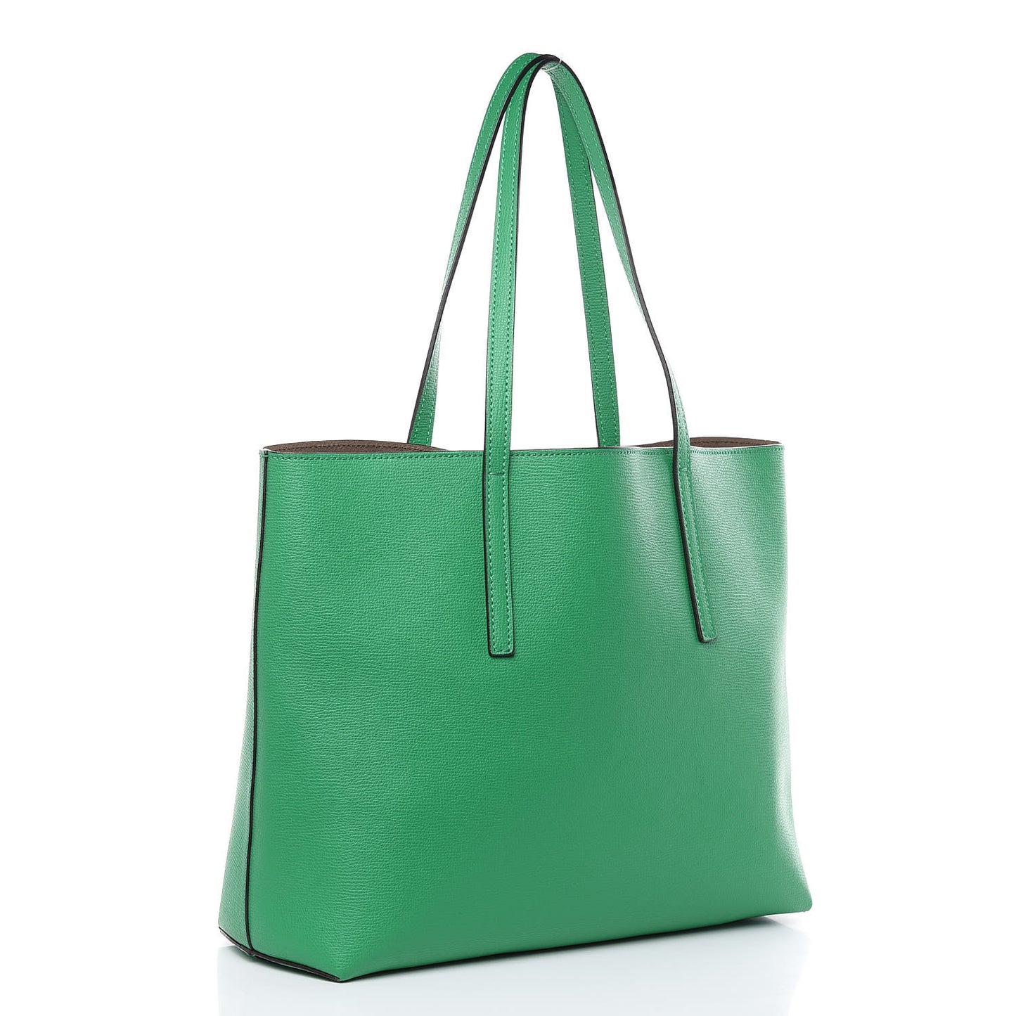 Vitello Vienna Enamel F is Fendi Shopping Tote Green Taupe