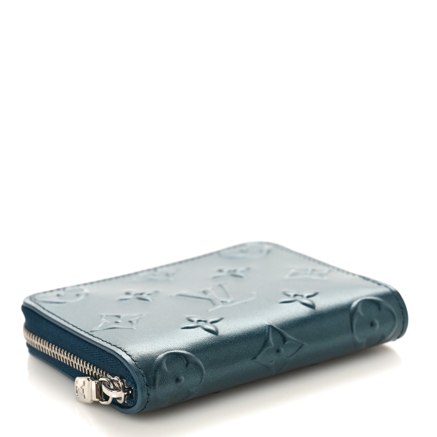 Calfskin Debossed Monogram Zippy Coin Purse Blue