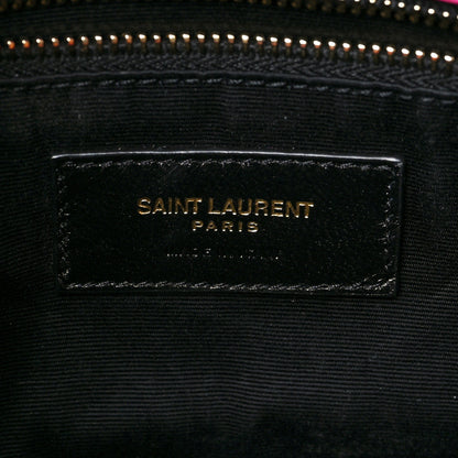 Saint Laurent Boucle Tweed Quilted Toy Loulou Puffer Monogram Chain Satchel Magenta 6 of 7