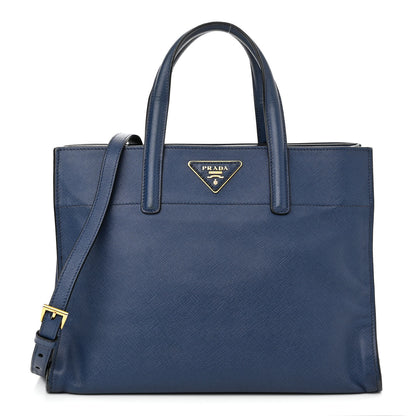 Prada Saffiano Soft Triple Pocket Tote Bluette 1 of 14