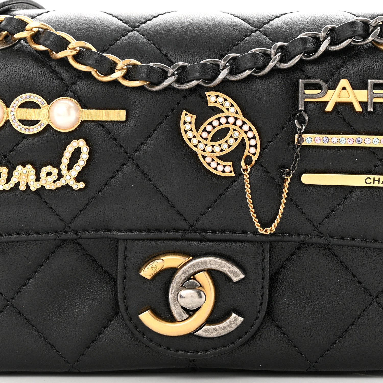 Chanel Lambskin Quilted Mini Coco Clips Single Flap Black 7 of 9