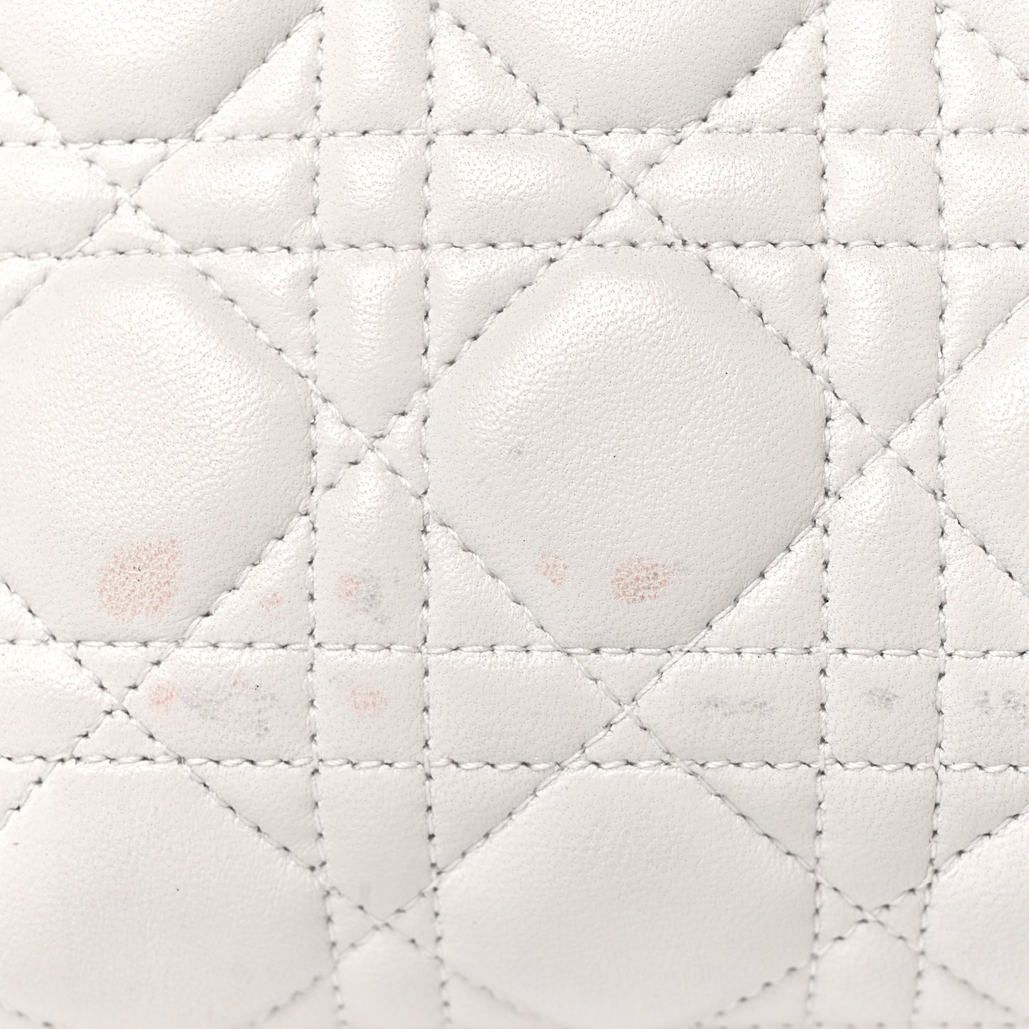 Lambskin Cannage Medium Lady Dior White