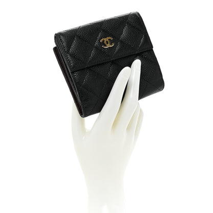 Chanel Caviar Quilted Compact French Flap Wallet Black 2 of 13