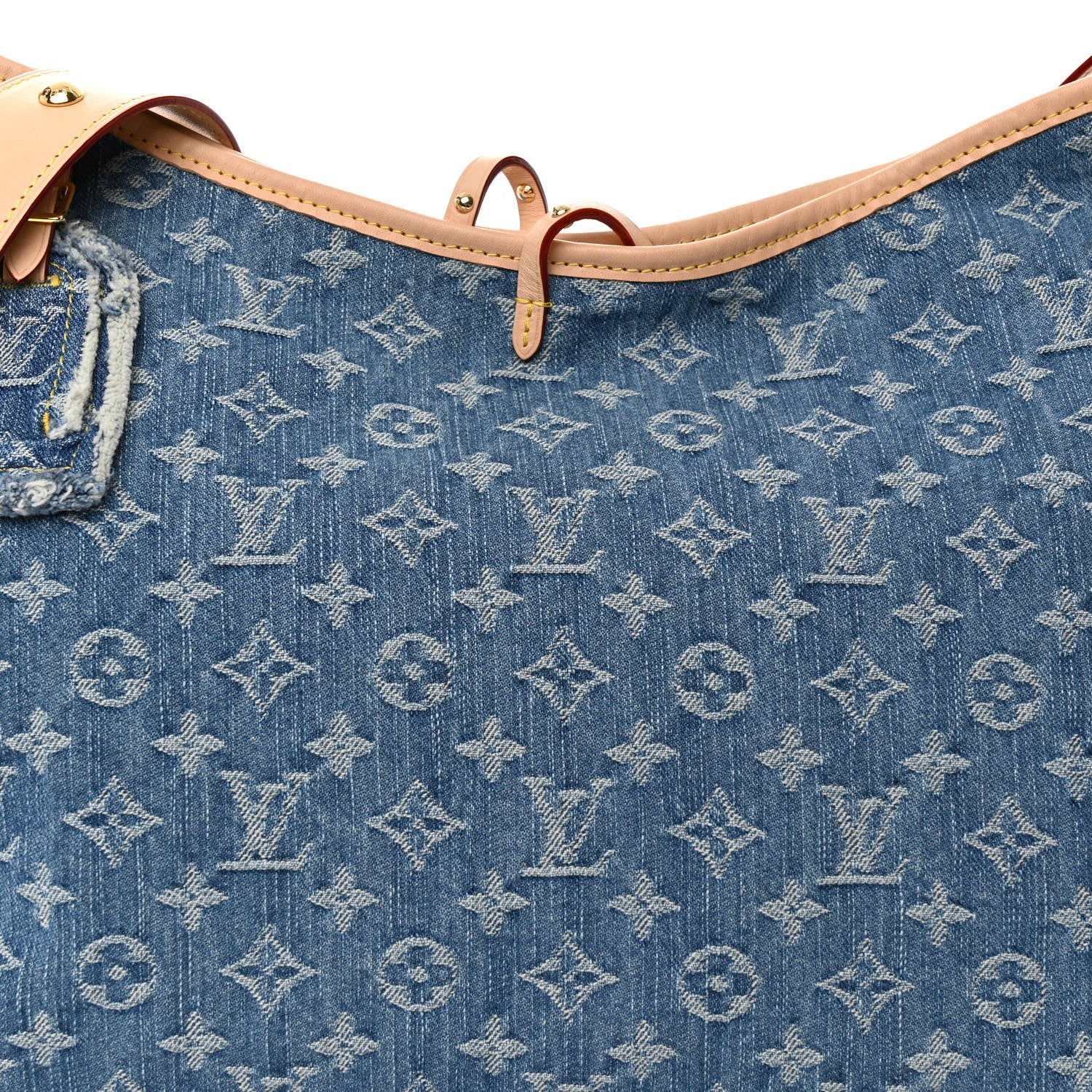Louis Vuitton Monogram Denim CarryAll MM Blue 7 of 9