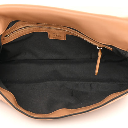 Fendi Nappa FF 1974 Embossed Baguette Miele Scuro 5 of 12
