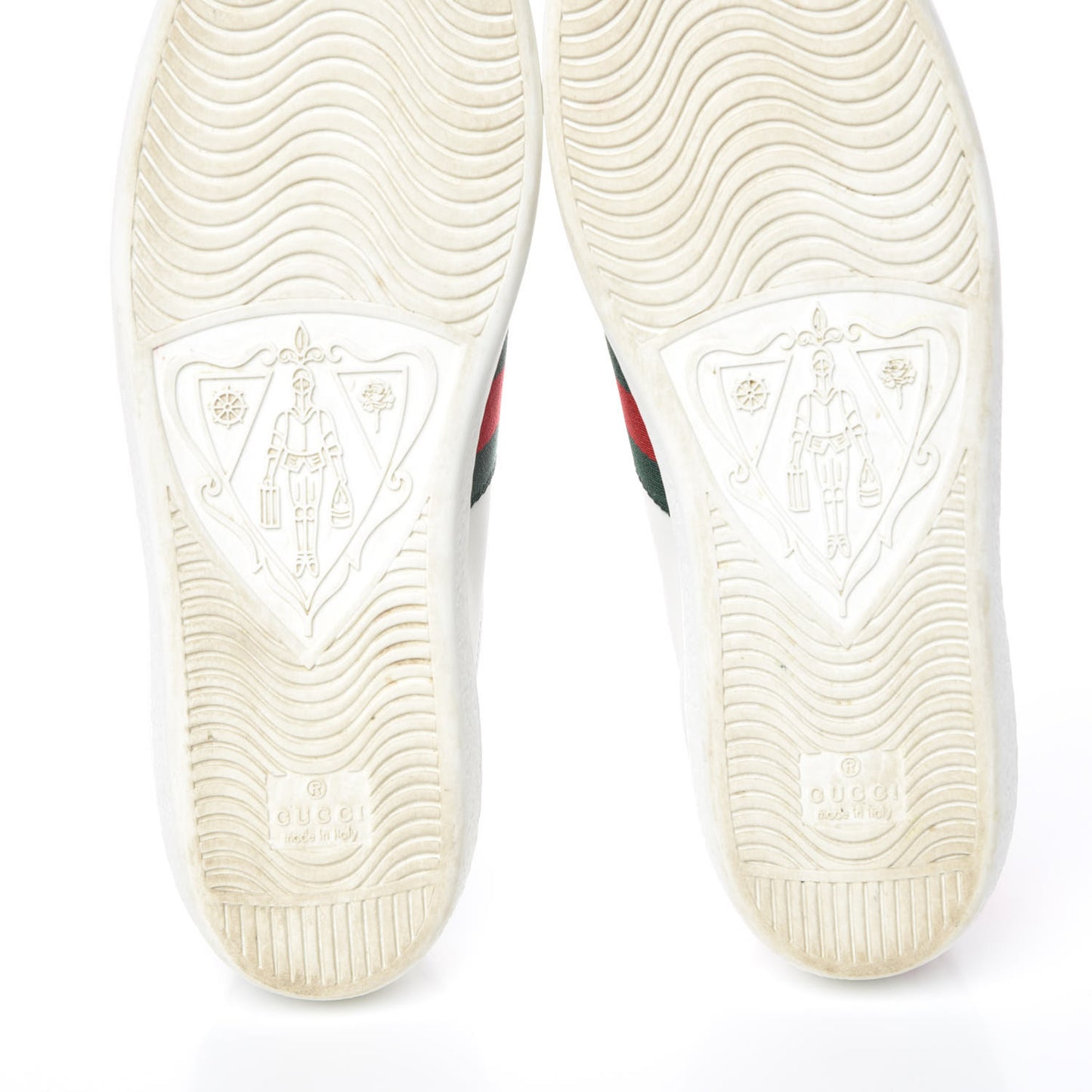 Calfskin Ayers Bee Embroidered Womens Ace Sneakers 37.5 White Green