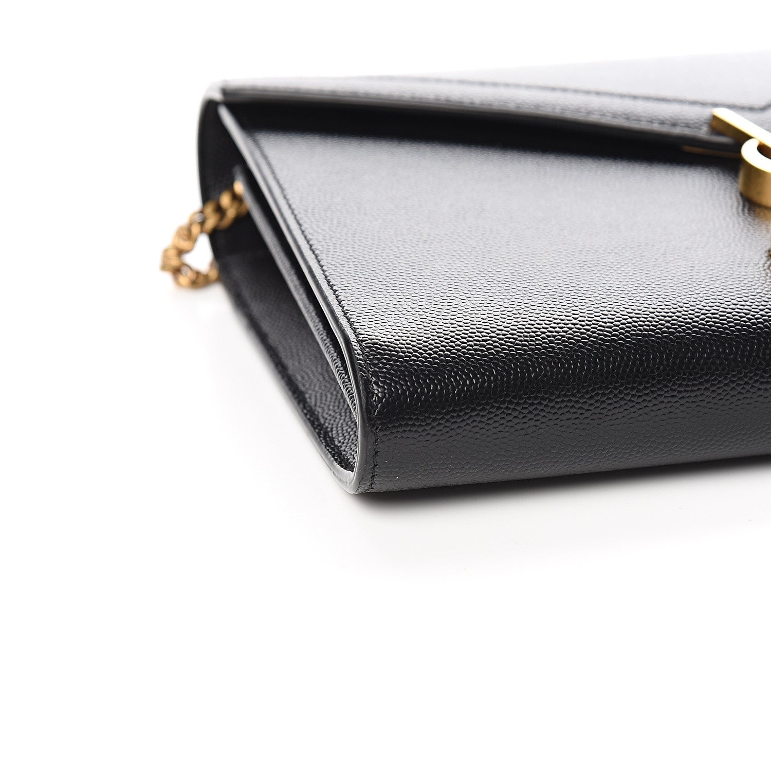Saint Laurent Grain De Poudre Monogram Cassandra Chain Wallet Black Rouge Legion 6 of 8