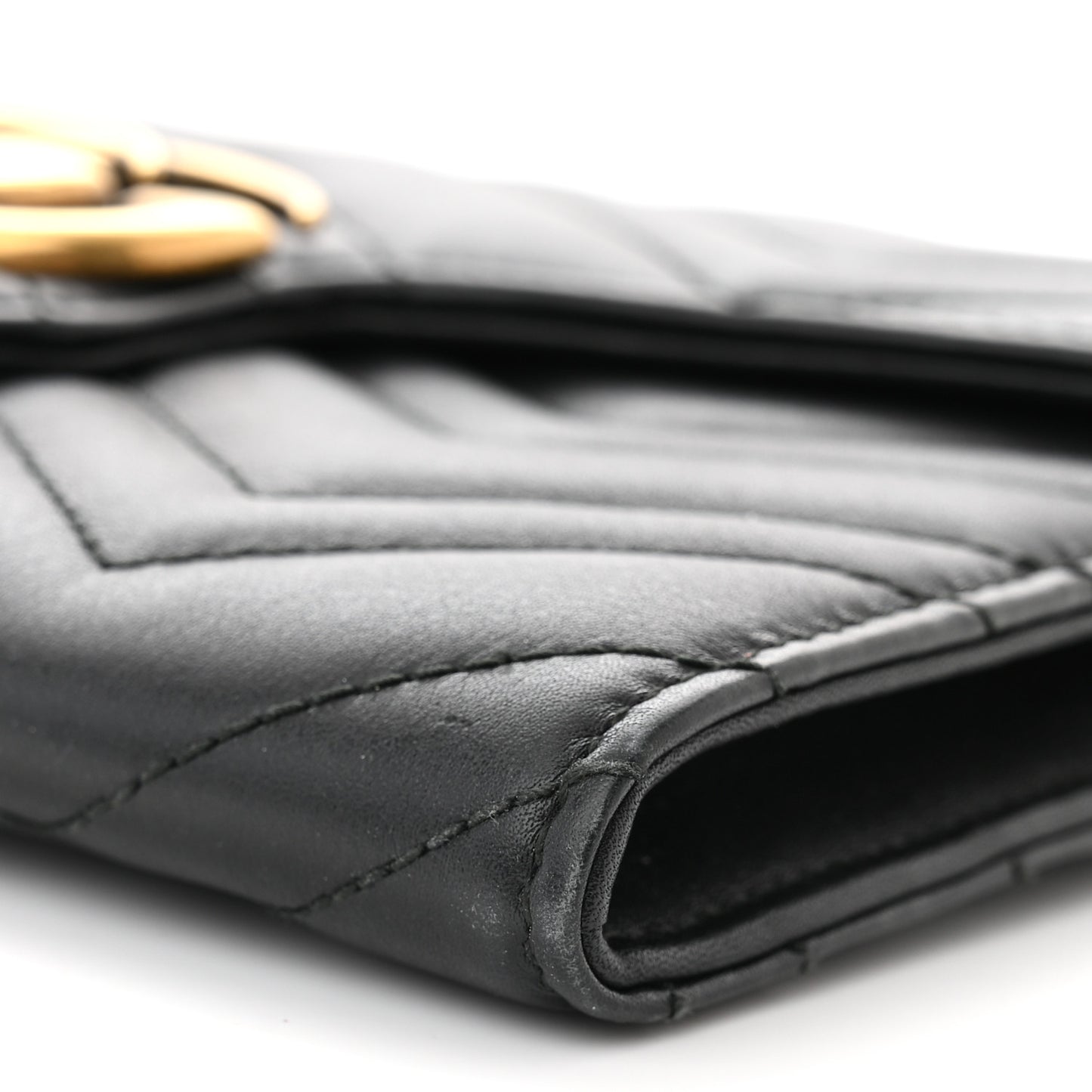 Calfskin Matelasse Mini GG Marmont Chain Wallet Black