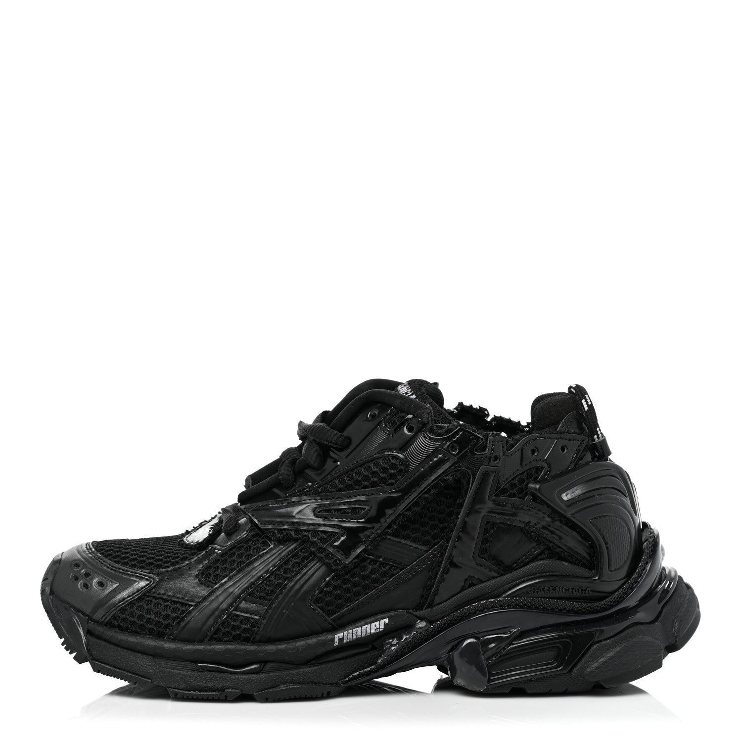 Balenciaga Mesh Rubber Monocolor Womens Runner Sneakers 39 Black 1 of 13