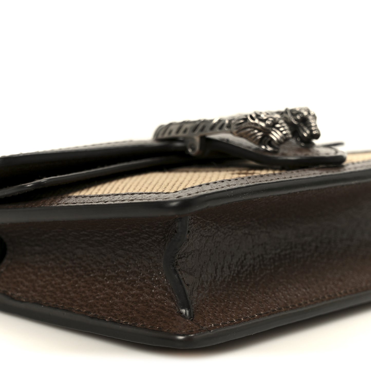 Monogram Jumbo GG Textured Dollar Calfskin Super Mini Dionysus Shoulder Bag Camel Ebony New Acero