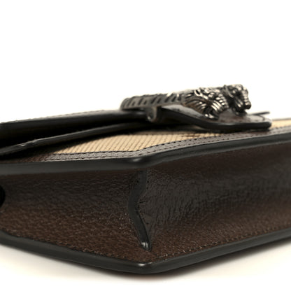 Gucci Monogram Jumbo GG Textured Dollar Calfskin Super Mini Dionysus Shoulder Bag Camel Ebony New Acero 9 of 11