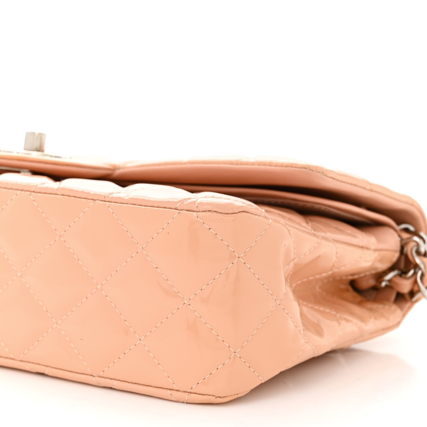 Chanel Patent Quilted Medium Double Flap Light Pink 10 of 11