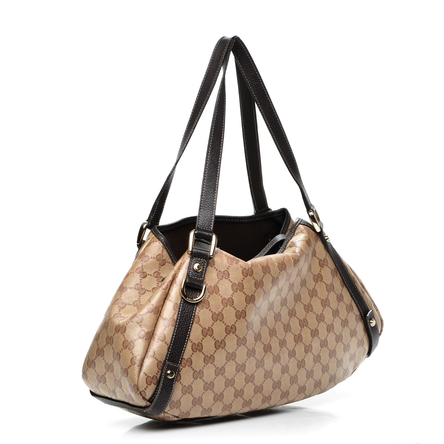 Crystal Monogram Medium Abbey Shoulder Bag Dark Brown