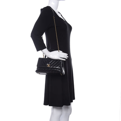 Chanel Calfskin Chevron Quilted Mini Coco Handle Flap Black 2 of 11