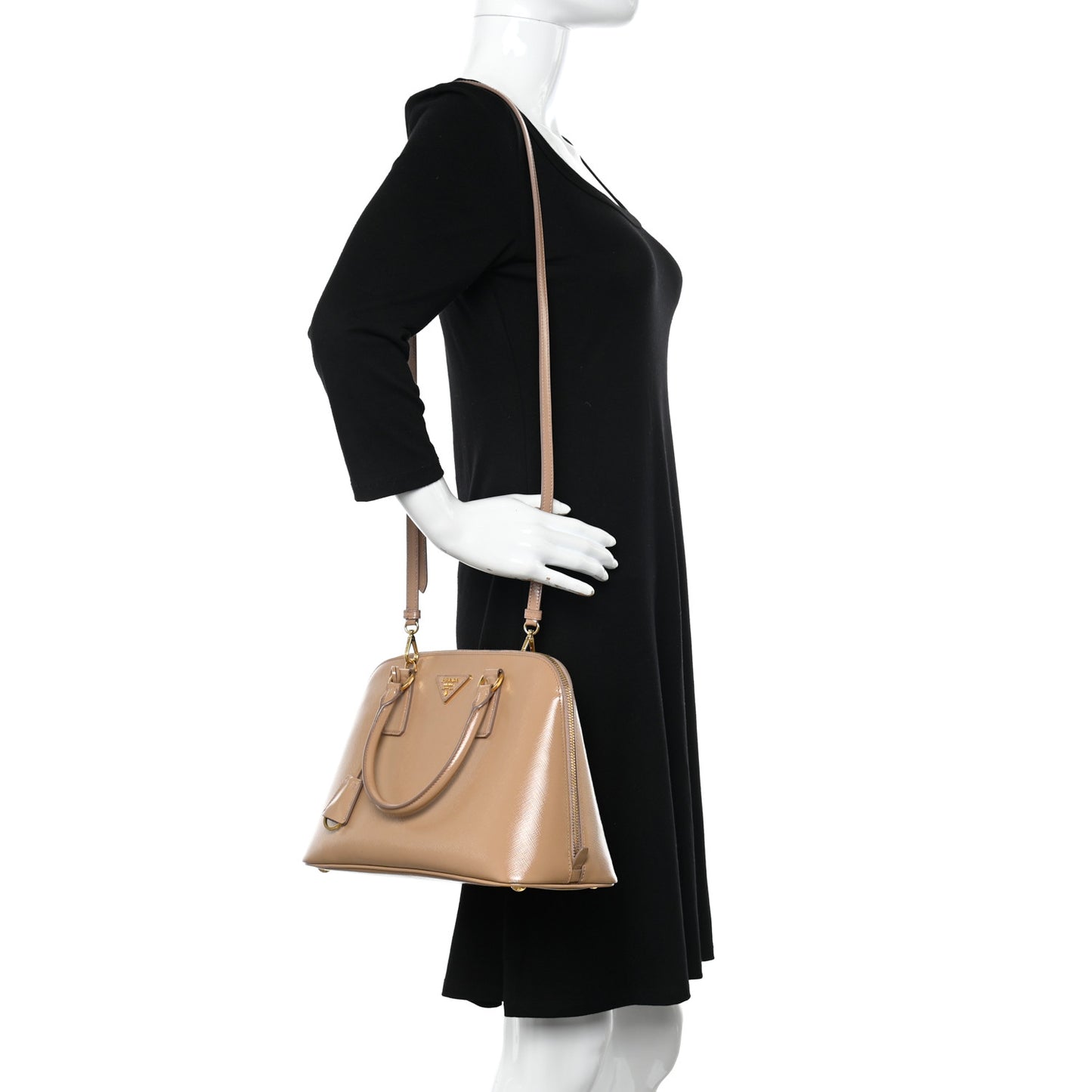Saffiano Vernice Medium Promenade Tote Cammeo