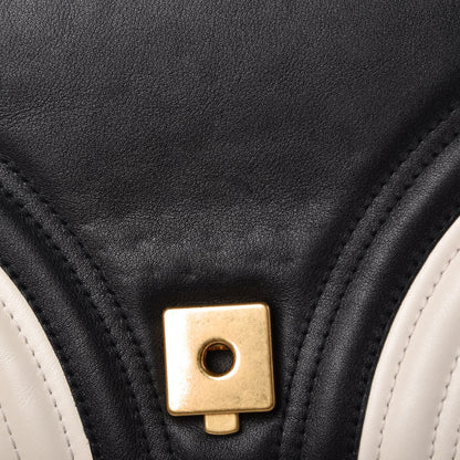 Gucci Calfskin Matelasse Small GG Marmont Shoulder Bag Black White 8 of 9
