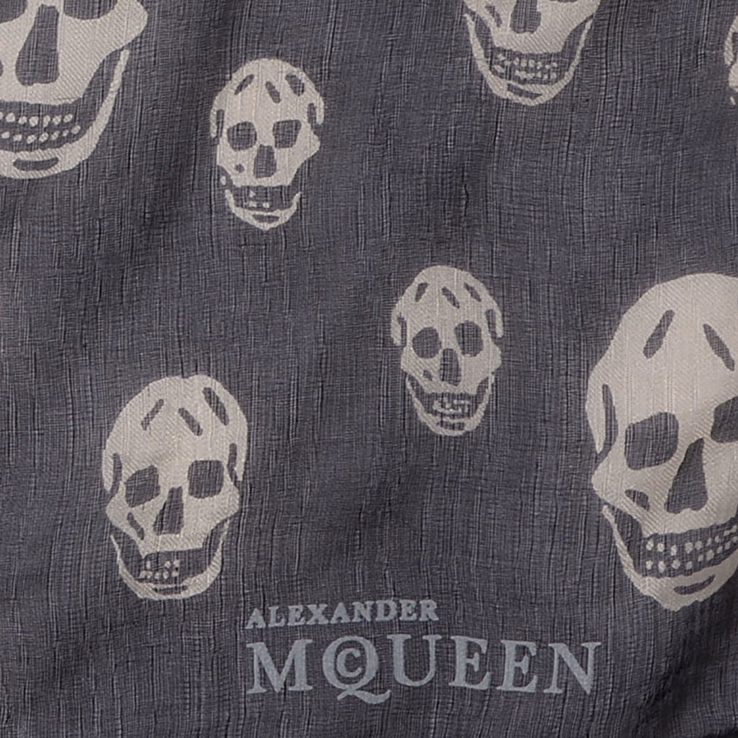 Silk Chiffon Skull Scarf Black Ivory