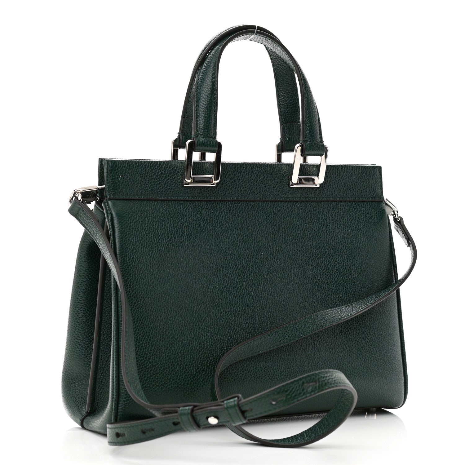 Gucci Grainy Calfskin Small Zumi Top Handle Bag Vintage Green 3 of 13
